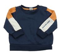 Tmavomodro-skořicovo-světlebéžová mikina Dopodopo