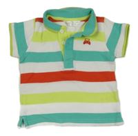 Bílo-barevné pruhované polo tričko M&Co.