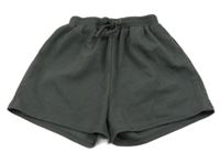 Tmavošedé žebrované kraťasy Shein