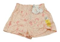Nové - Růžové bavlněné kraťasy s Minnie Primark