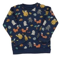 Tmavomodrá mikina s lesními zvířaty M&S