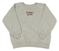 Světlešedá melírovaná mikina s nápisem Zara