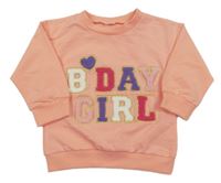 Růžová mikina s nápisem a srdcem