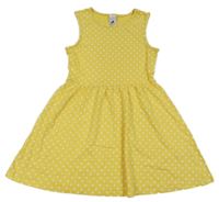 Žluté puntíkaté bavlněné šaty C&A