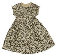 Béžové šaty s leopardím vzorem Dunnes