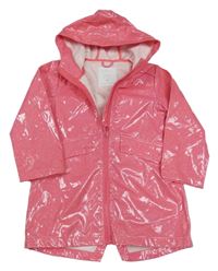Růžová třpytivá nepromokavá bunda s kapucí Matalan