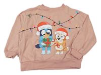 Starorůžová mikina s Bluey a Bingem H&M