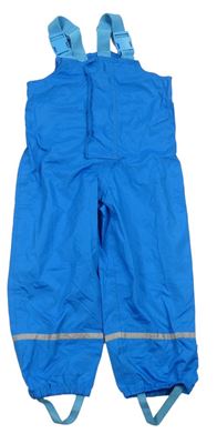 Modré šusťákové nepromokavé laclové kalhoty Papagino