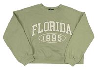 Khaki crop mikina s nápisem New Look