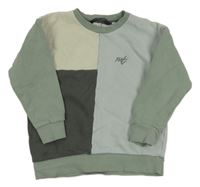 Zeleno-khaki-smetanová mikina s výšivkou Next