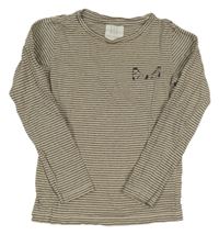 Béžovo-černé pruhované triko 