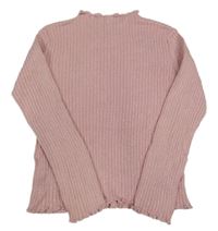 Růžový třpytivý lehký svetr Tu