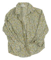 Zeleno-žlutá květovaná halenka H&M