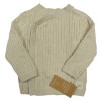 Nové - Světlebéžový žebrovaný zavinovací svetr Mothercare