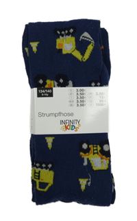 Nové - tmavomodré punčocháče s bagry 