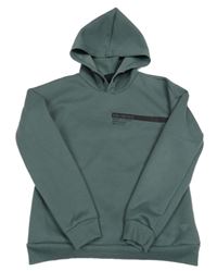 Tmavozelená mikina s kapucí 