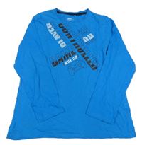 Modré triko s nápisy YIGGA