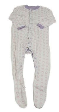 Bílo-lila vzorovaný overal se sovami Lily & Dan