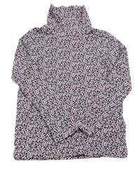 Růžovo-vínové vzorované triko s rolákem Lupilu