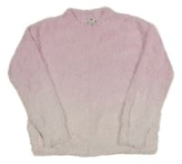 Světlerůžový chlupatý ombré svetr River Island
