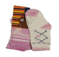 Nové - 2x bílo-růžové ponožky 