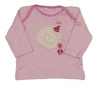 Růžové triko s potiskem 