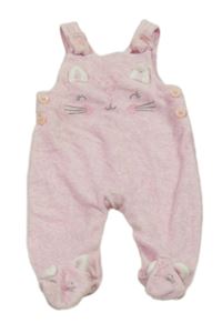 Světlerůžové sametové dupačky s kočkou George