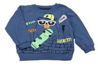 Tmavomodrá lehká mikina s medvědem 