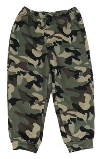 Khaki-hnědé army tepláky shein