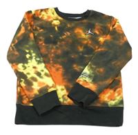 Khaki-žluto-oranžová vzorovaná mikina s logem Air Jordan