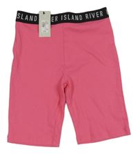 Nové - růžové žebrované kraťasy s nápisem v pase River Island