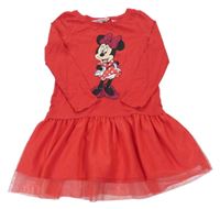 Červené šaty s Minnie a tylovou sukní H&M