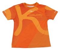 Oranžové sportovní tričko s nápisem 