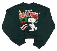 Tmavozelená crop mikina se Snoopym H&M