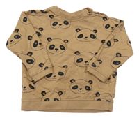 Hnědá mikina s pandami H&M