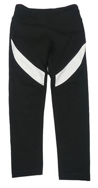 Černo-bílé sportovní legíny s pruhy H&M