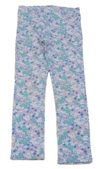 Světlemodré květované tregíny H&M