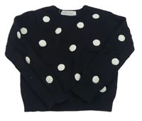 Tmavomodrý puntíkatý svetr H&M
