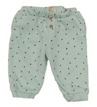 Mintové puntíkaté tepláky 