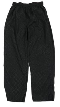 Černé vzorované lehké kalhoty