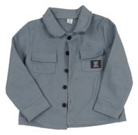 Šedá košilová flaušová bunda Shein