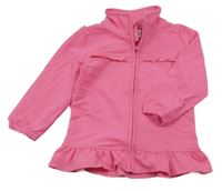 Růžová propínací mikina s volánky Topomini