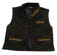 Černo-hnědá army sametová vesta 