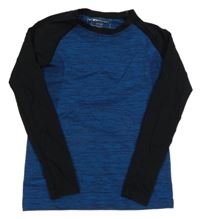 Černo-tmavomodré melírované funkční triko Pocopiano