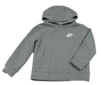 Šedá mikina s logem a kapucí Nike