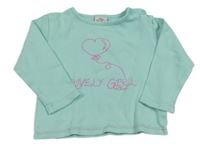 Světlemodré triko s nápisem a balonkem S. Oliver