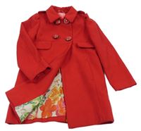 Červený flaušový jarní kabát Next