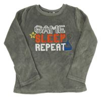 Šedá plyšová mikina s nápisem Pep&Co