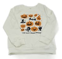 Bílá mikina s dýněmi Shein