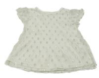 Bílé tylové tričko s hvězdami 